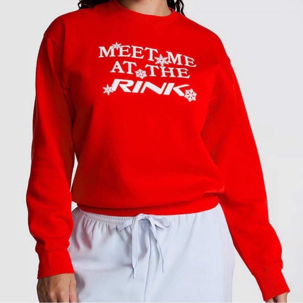 PINK Victoria's Secret Red Crew Neck Sweater